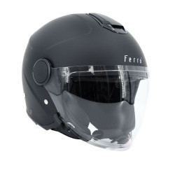 Kask FERRO OF828 z szybą i blendą przeciwsłoneczną bez szczęki czarny mat
