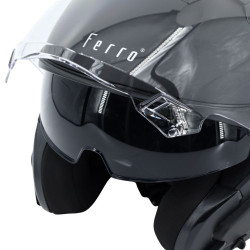 Kask FERRO OF828 z szybą i blendą przeciwsłoneczną bez szczęki czarny mat
