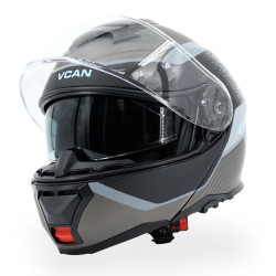 Kask VCAN H272 Sports Grey Black z podnoszoną szczęką i blendą czarno-grafitowo-szary mat