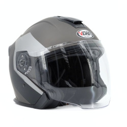 Kask VCAN model H586 Palio Black Titanium bez szczęki czarno-szaro-tytanowy mat