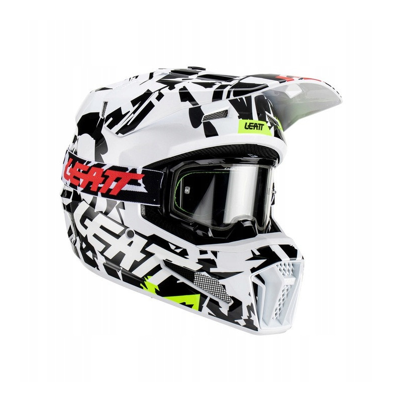 Kask motocyklowy z goglami Leatt Kit Moto 3.5 ZEBRA