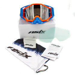 Gogle ASIX AS1 pomarańczowo niebieskie mat lustro srebrne